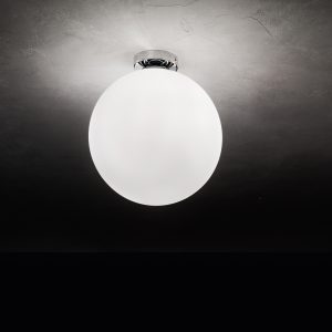 Perenz - Plafoniera in cromo lucido con vetro bianco