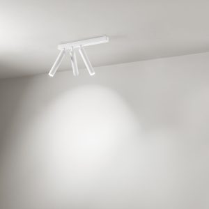 Perenz -BAMBU' Plafoniera in alluminio colore bianco