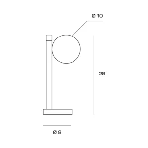 Sforzin Miloox - Pomi' lampada da tavolo 1 luce oro spazzolato