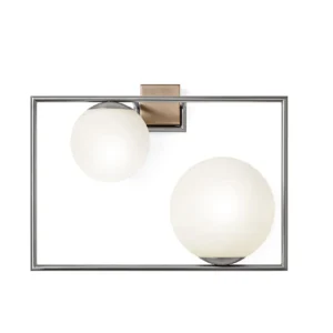 Sforzin Miloox - Buble lampada a parete acciaio spazzolato