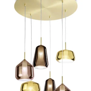 Sforzin Miloox - X-ray lampada a sospensione sei luci 2 vetri per colore