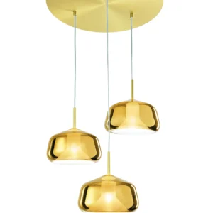 Sforzin Miloox - X-ray lampada a sospensione tre luci vetri bassi oro
