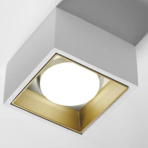 Sforzin Miloox - Nasso lampada da soffitto in gesso per illuminazione indiretta, quadrata ottone