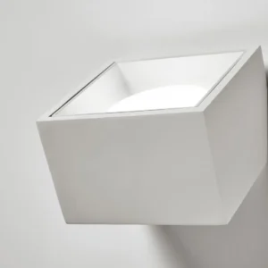 Sforzin Miloox - Nasso lampada a parete in gesso per illuminazione indiretta,  quadrata bianco
